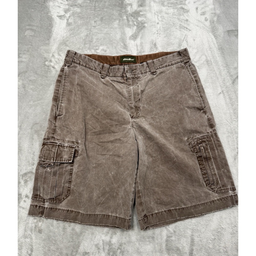 Vintage Eddie Bauer Cargo Shorts Mens 36 Brown Patina Cotton Gorpcore 90s Y2K